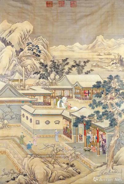 丁觀鵬,、郎世寧《弘歷歲朝行樂(lè)圖》軸