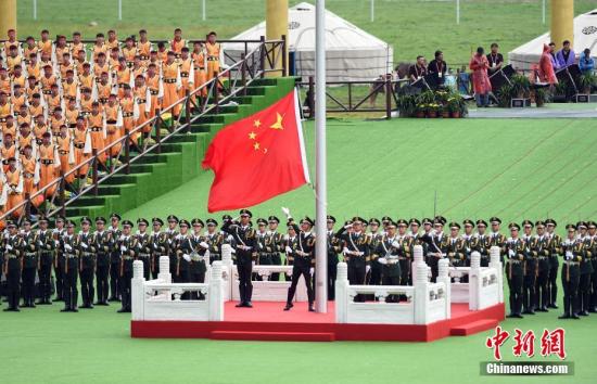 資料圖：升國旗,、奏唱國歌儀式,。<a target='_blank' href='http://www.chinanews.com/'>中新社</a>記者 侯宇 攝