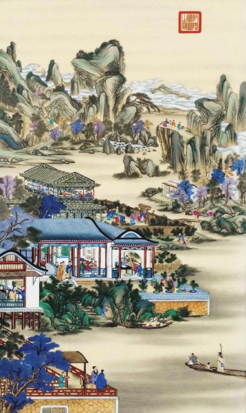 郎世寧繪雍正十二月圓明園行樂(lè)圖之一