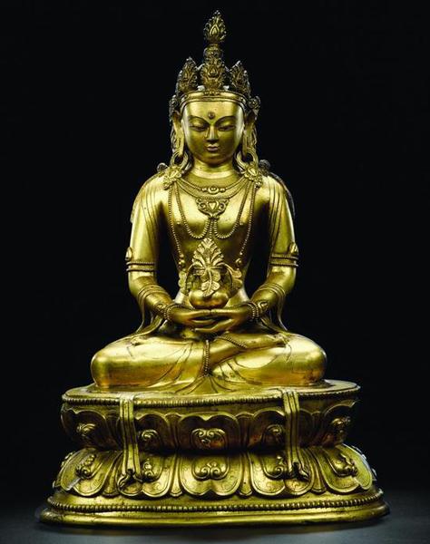 清康熙 銅鎏金無(wú)量壽佛 中國(guó)嘉德2017春季拍賣會(huì) RMB 1,，725，000