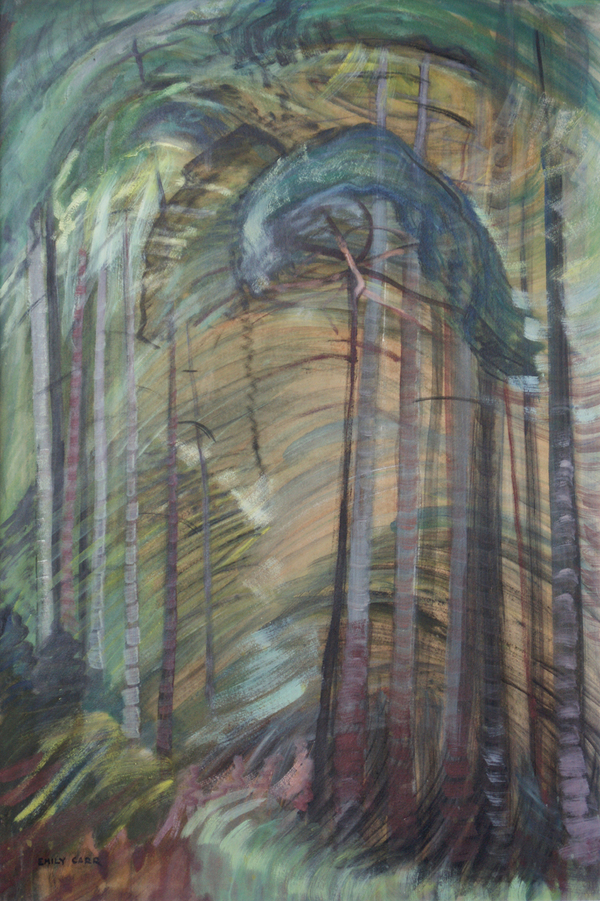 Emily carr,，Sunshine，Oil on paper on canvas  ,，96.5x61cm ,，1938埃米莉·卡爾 《陽光》油畫 96.5x61cm 1938