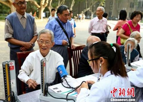 資料圖：老年人接受體檢,。泱波 攝