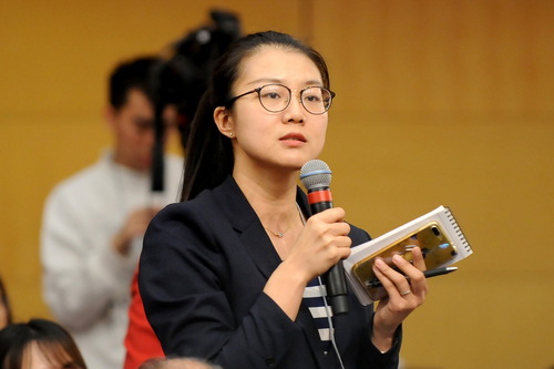 中國日報記者提問,。人民網(wǎng)郝勇 攝