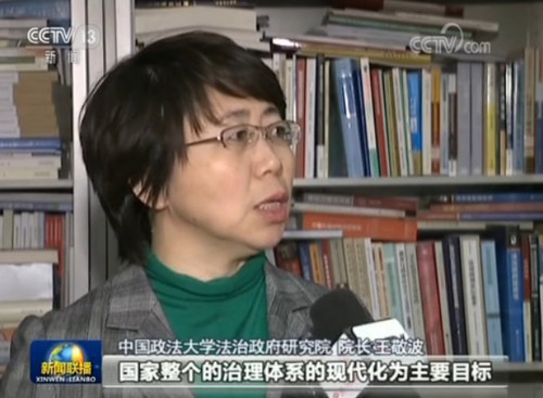 中國政法大學(xué)法治政府研究院院長 王敬波：這次改革就是以國家整個的治理體系的現(xiàn)代化為主要目標(biāo),，也是全方位的一個機(jī)構(gòu)調(diào)整和權(quán)力的一個重新配置和優(yōu)化的過程。