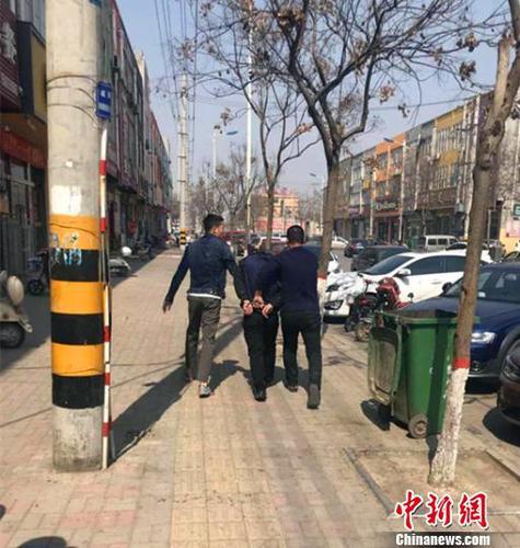 犯罪嫌疑犯被警方抓獲,。隆堯縣公安局供圖