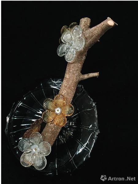 馬賽 枯木逢春 高：50cm 琉璃,、櫻木