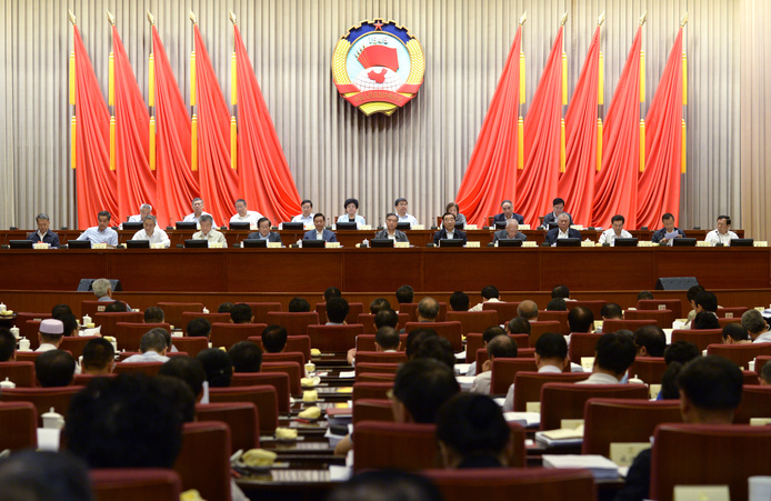 全國政協(xié)十三屆常委會第二次會議舉行全體會議 汪洋出席