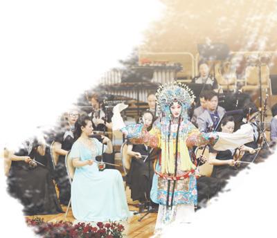 中國僑網(wǎng)　“北京之夜”音樂會上，京劇表演藝術家竇曉璇表演京劇《梨花頌》一折。 　　本報記者 王斯雨攝
