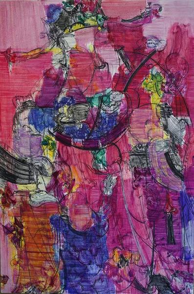 顧黎明,，福祿壽，195×140cm,，布面油彩,，2015