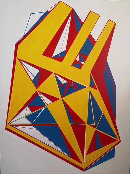 李宏，交錯(cuò)系列之五,，120×90cm,，布面丙烯，2017