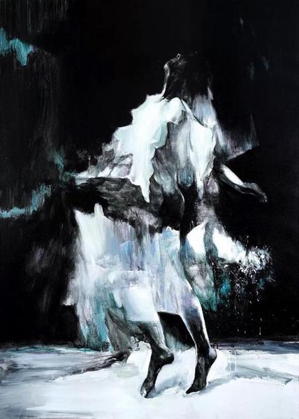 余潤(rùn)德,，模糊的光芒之五，140×100cm,，布面丙烯,，2014