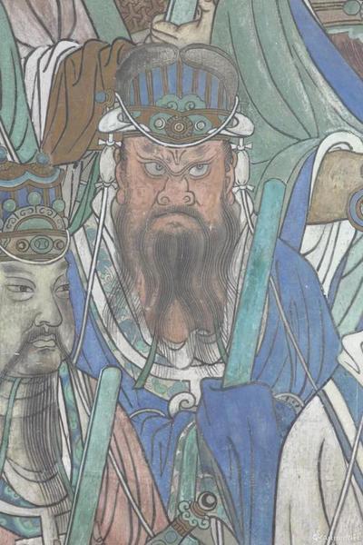 山西省永樂宮壁畫保護(hù)研究院  臨摹臨摹三清殿東壁 扶桑大帝局部  4.76×1.95m