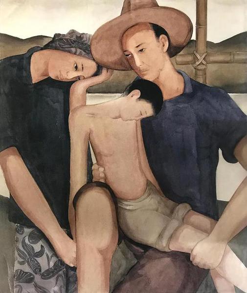 《地之子》 龐薰琹水彩初稿（油畫佚失）45 × 37cm 1934年 龐薰琹美術(shù)館藏