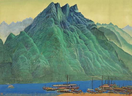  《夔門》 祝大年 工筆重彩 111×155cm 1973年