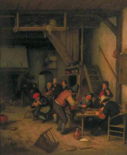 Tavern with Tric-Trac or Backgammon Players,， 1669–1674