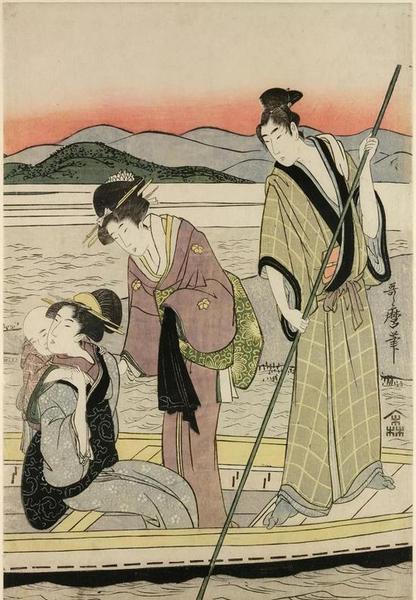 《風(fēng)俗畫》,，喜多川歌麿（1753?1806），彩色木刻版畫