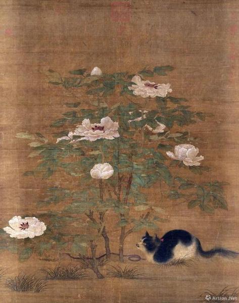 宋人《富貴花貍》軸 141x107.5cm 全幅長  122cm,，現(xiàn)藏于臺北故宮博物院