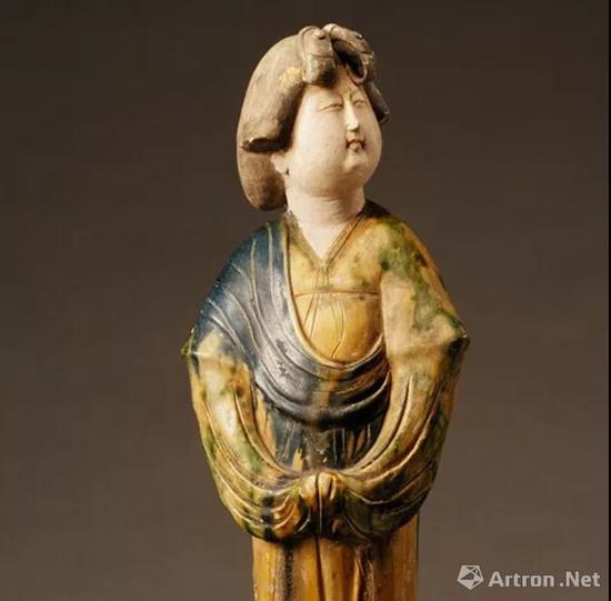 唐代女立俑,，陜西歷史博物館藏