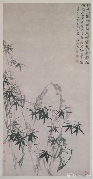 鄭燮 墨筆《竹石圖》軸