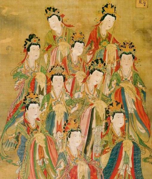 九天后土圣母諸神眾,，明代，絹本