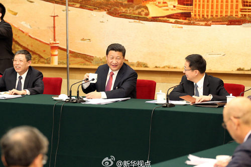 3月5日下午,，習(xí)近平來到他所在的十二屆全國人大三次會(huì)議上海代表團(tuán)參加審議