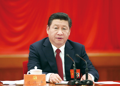 中國(guó)共產(chǎn)黨第十八屆中央委員會(huì)第四次全體會(huì)議,，于2014年10月20日至23日在北京舉行,。中央委員會(huì)總書(shū)記習(xí)近平作重要講話。 新華社記者 蘭紅光 攝