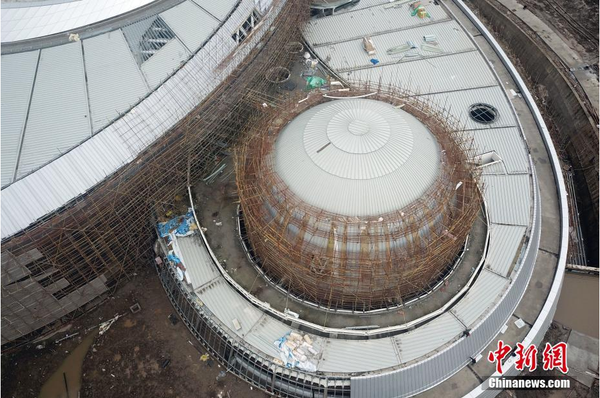 天文館在建的球幕影院,。張亨偉 攝