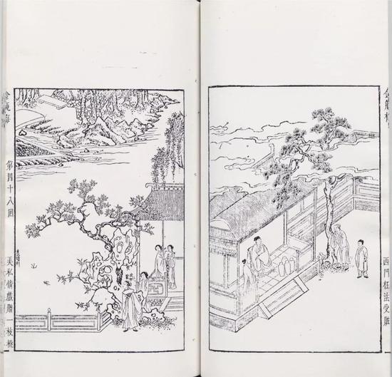 ▲《金瓶梅圖》,，袁克文、王孝慈舊藏崇禎本