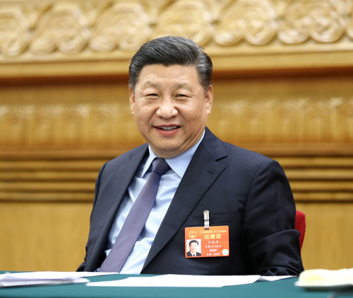3月10日,，中共中央總書記,、國(guó)家主席、中央軍委主席習(xí)近平參加十三屆全國(guó)人大二次會(huì)議福建代表團(tuán)的審議,。新華社記者 鞠鵬 攝