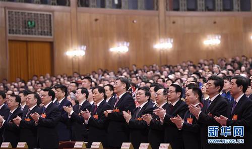 　　3月12日,，十三屆全國人大二次會議在北京人民大會堂舉行第三次全體會議,。 新華社記者 燕雁 攝