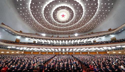 　　3月15日,，第十三屆全國人民代表大會第二次會議在北京人民大會堂舉行閉幕會。 新華社記者 黃敬文 攝