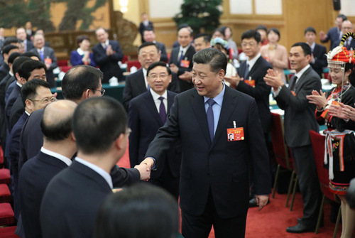 2019年3月10日,，習(xí)近平參加十三屆全國人大二次會議福建代表團(tuán)的審議。