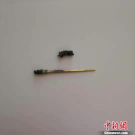 圖為墓葬中已出土的金器,。連吉林供圖
