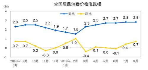 CPI走勢圖,。來自國家統(tǒng)計局網(wǎng)站