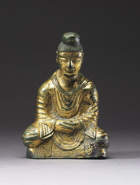 17.鎏金佛像 十六國時(shí)期 1979年長安黃良石佛寺出土   西安博物院藏