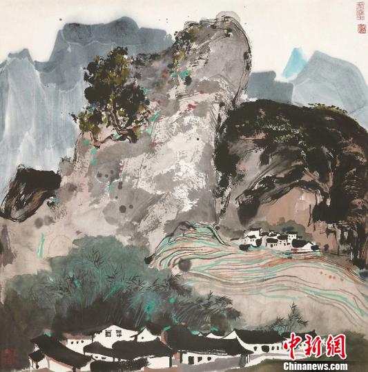 吳冠中的中國畫《山水》,，中國國家畫院藏 主辦方供圖