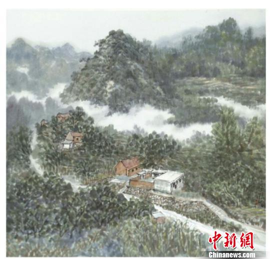 中國(guó)美術(shù)家協(xié)會(huì)副主席李翔在興隆寫(xiě)生作品 張桂芹 攝