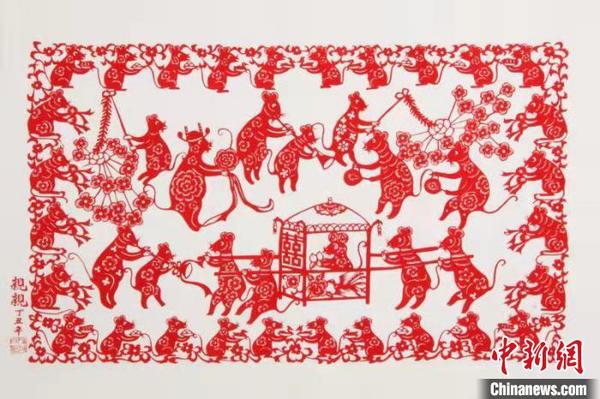 圖為參展的“老鼠娶親”木版年畫(huà),。河北博物院供圖