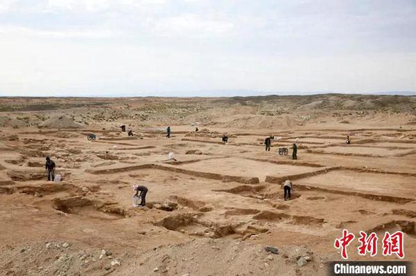 圖為敦煌旱峽玉礦遺址考古發(fā)掘現(xiàn)場,。(資料圖)甘肅省文物考古研究所供圖