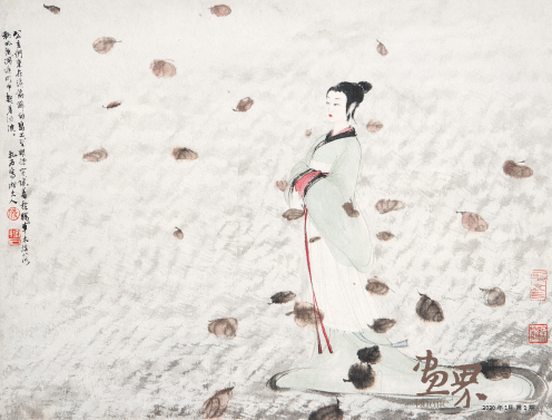 九歌圖-湘夫人-36.2x48cm-1954年-傅抱石