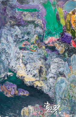具區(qū)林屋圖-墨池（布面油畫）250x380cm-2019年-周春芽