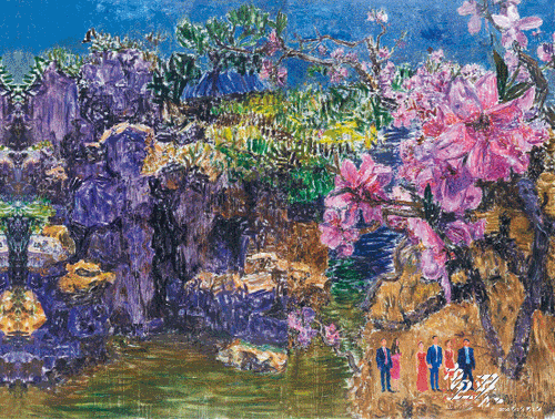 豫園一景（布面油畫-雙聯(lián)畫）280x360cm-2012年-周春芽
