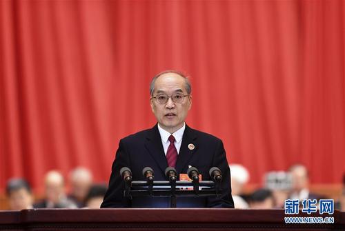 最高人民檢察院檢察長張軍作最高人民檢察院工作報(bào)告,。 新華社記者 燕雁 攝