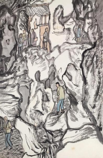 方向  己亥寫(xiě)生之二  紙本設(shè)色  34×22cm