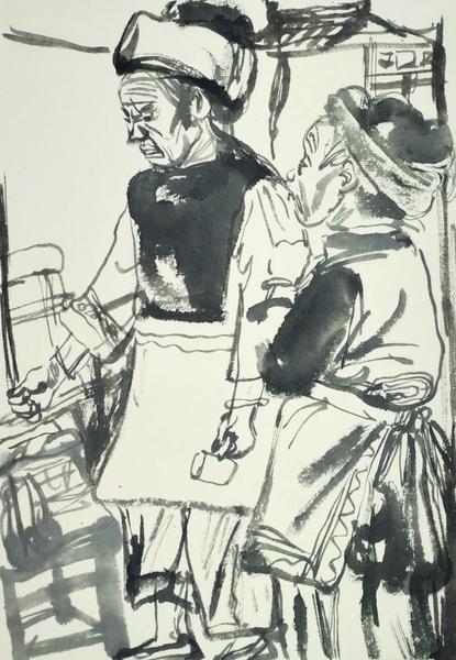 王輔民  寫(xiě)生之一  紙本設(shè)色  33×23cm