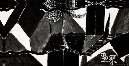 光影中的兩棵樹 68×34cm 2019 年  孫靜遠