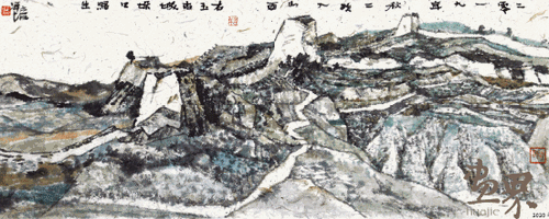 右玉古城垛口寫(xiě)生-崔澤培
