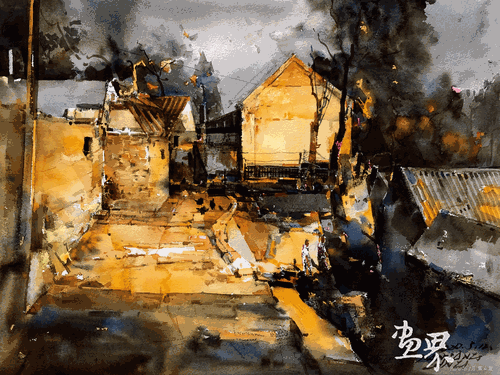 鄉(xiāng)村系列之十一（水彩）--潘江龍