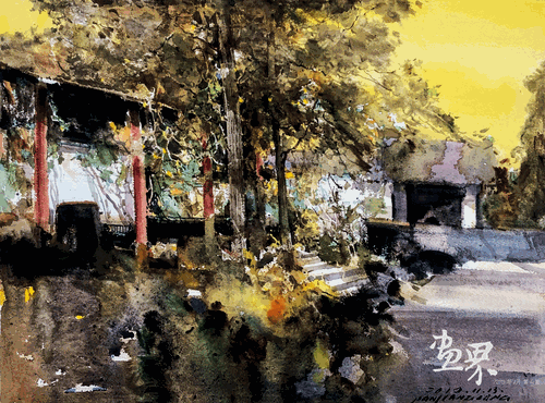鄉(xiāng)村系列之十五（水彩）--潘江龍