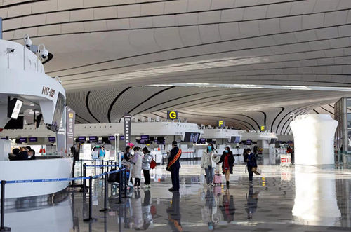 春運首日北京大興國際機場,。北京大興國際機場供圖